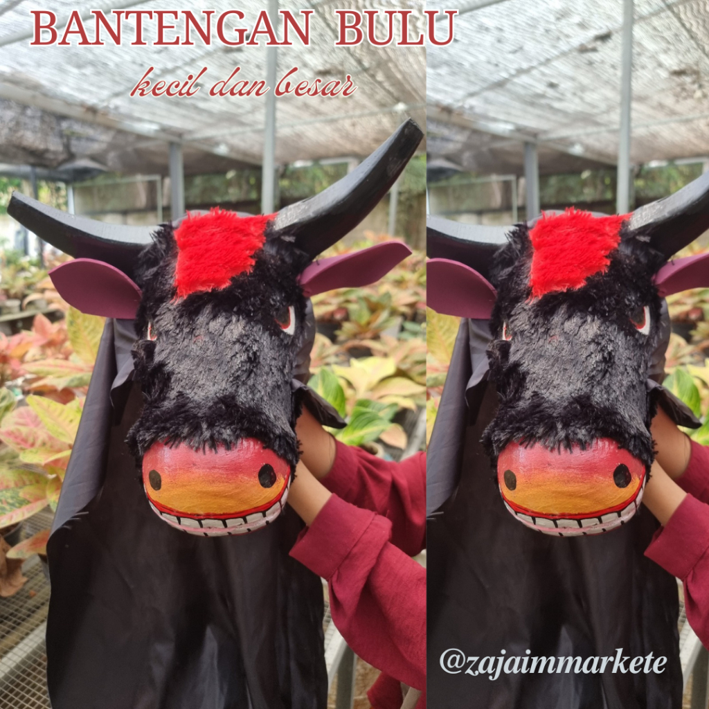 Bantengan Anak Full Bulu Premium Kain Panjang Bantengan Sapi Mberot Banteng Sapi Mainan Anak Viral