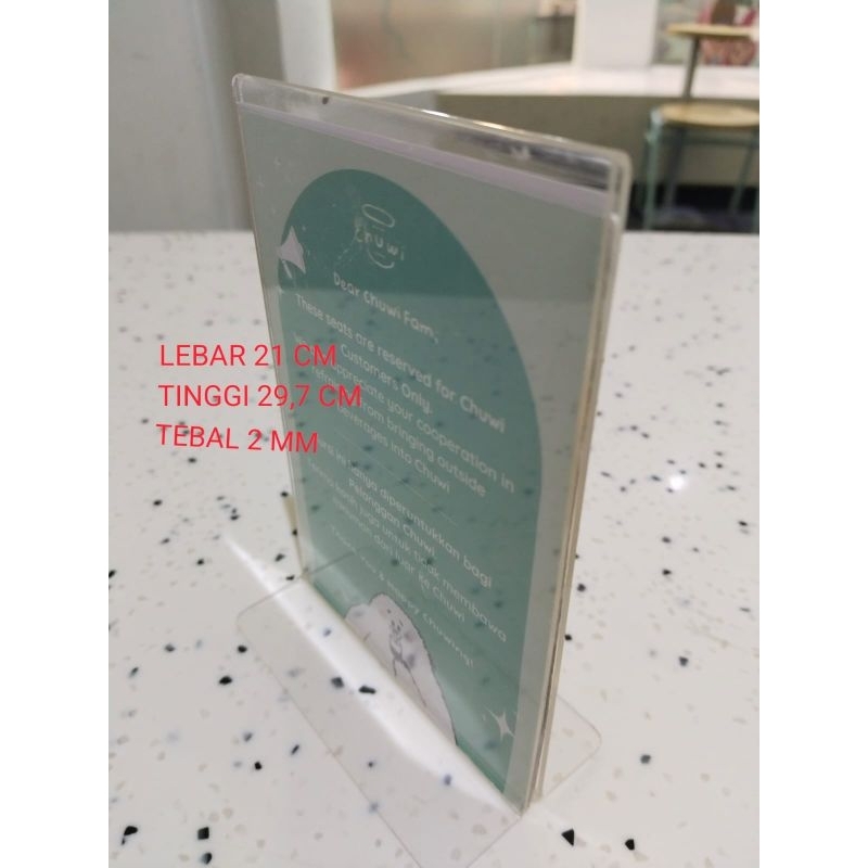 

AKRILIK DISPLAY A4/ TEMPAT BROSUR TEBAL REAL 2MM (tipe T)