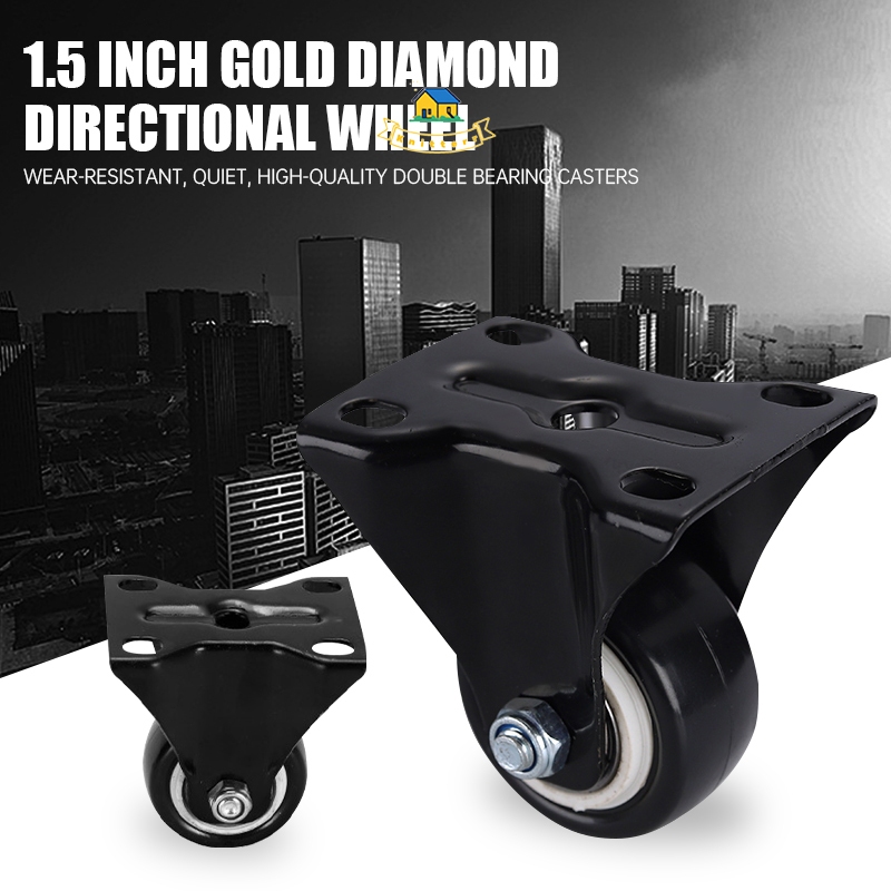 Paradised Roda Caster PVC Troli 1.5 Inch Black Roda Furnitur Rak Serbaguna