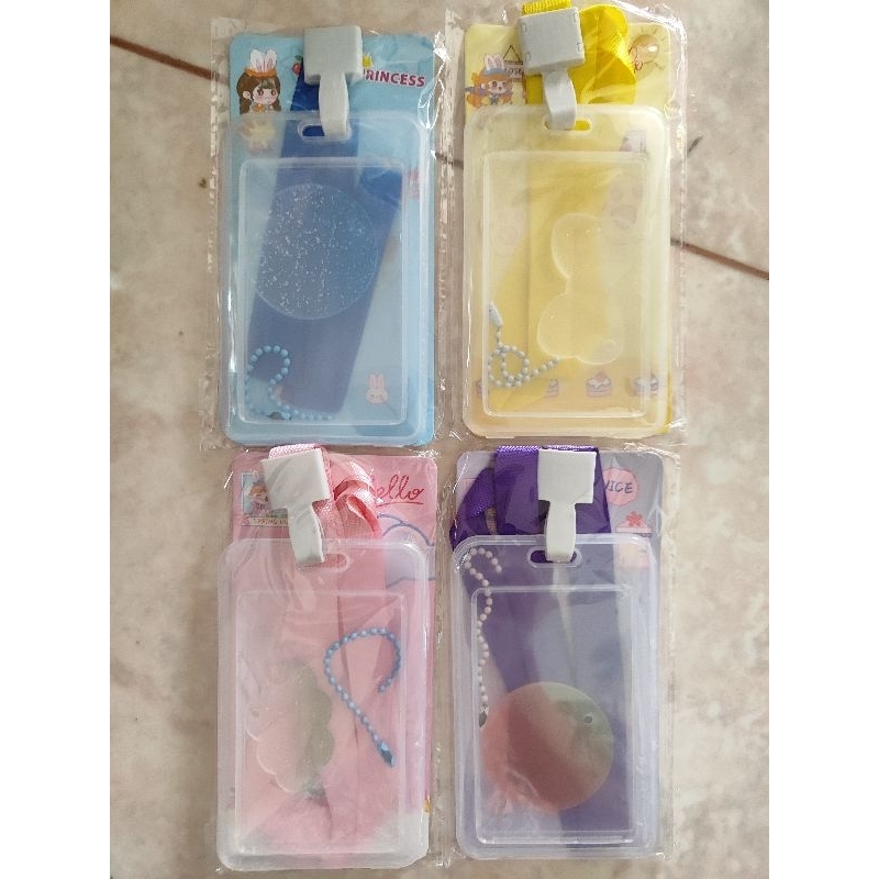 

tali id card holder polos warna + gantungan name tag kartu murah organizer atk