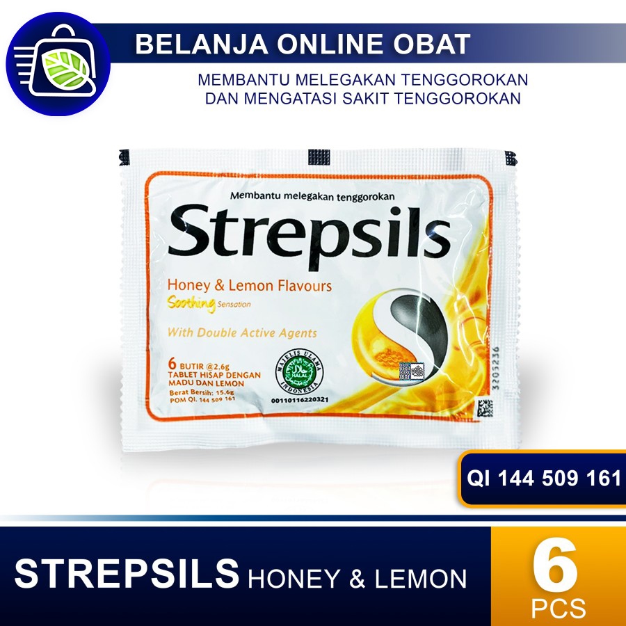 

STREPSILS HONEY&LEMON 6'S // Permen Pelega Tenggorokan