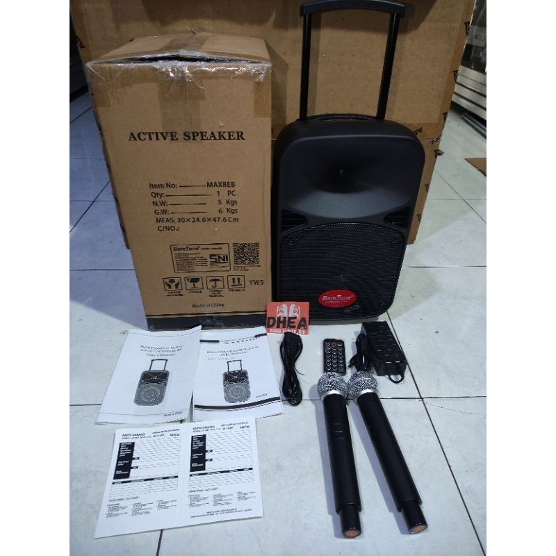 Speaker Aktif Portable Baretone Wireless Meeting MAX8EB MAX 8EB Original 8in 8 inch Garansi Resmi MA