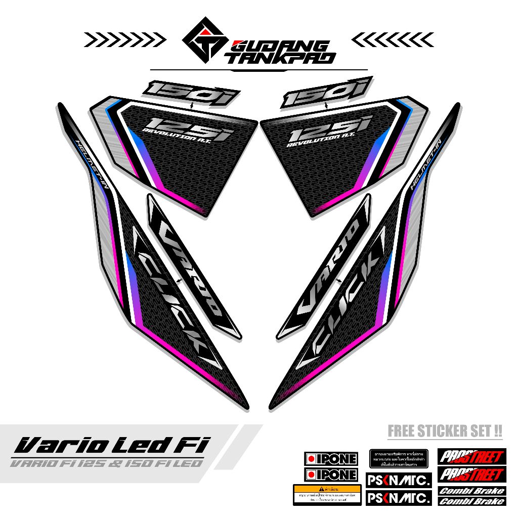 STRIPING VARIASI HONDA VARIO LED / STIKER VARIASI HONDA VARIO 125 LED KODE 8 STRIPING LIST BODY VARI