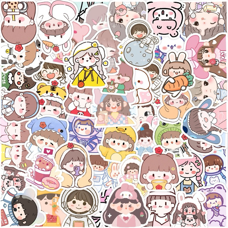 

50 pcs Sticker Cute Girl | kawaii sticker | Aesthetic