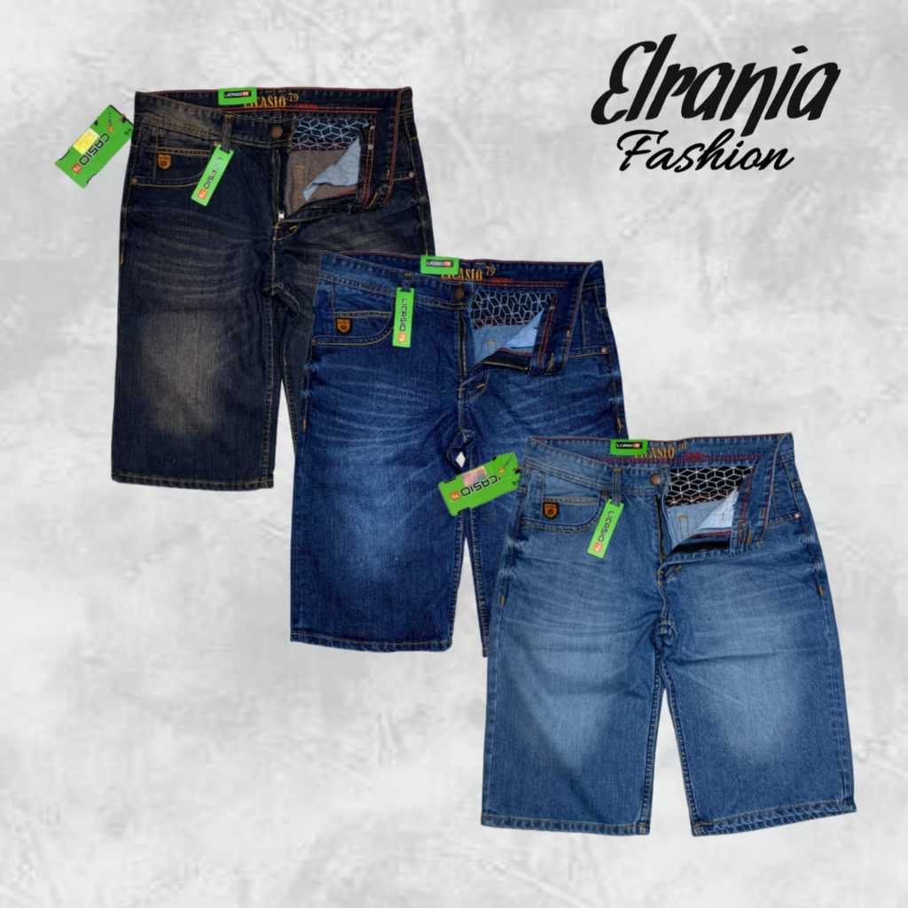 LICASIO 79 PENDEK - CELANA JEANS PENDEK PRIA LICASIO 79 ORIGINAL FIDING WHISKER SELVED REGULER FIT S