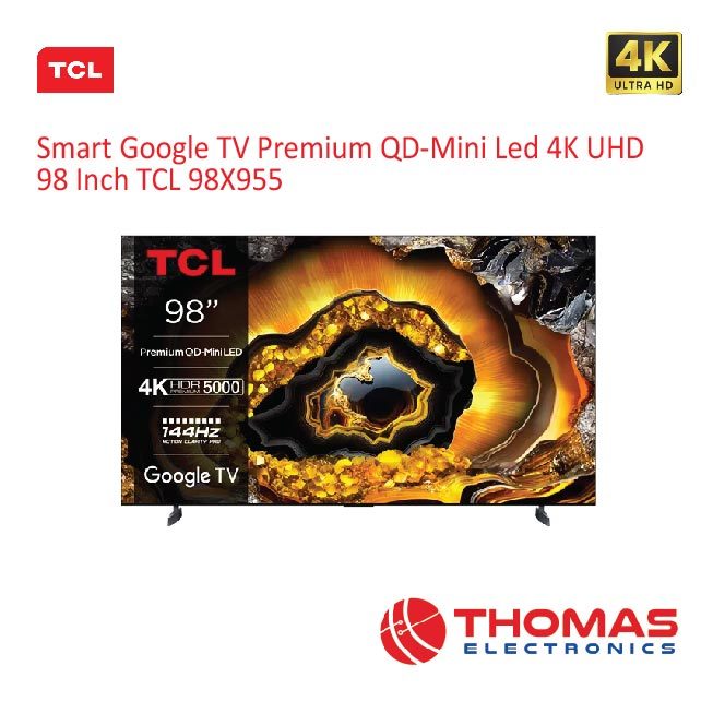Google Led TV Premium QD Mini 4K UHD 98 Inch TCL 98X955 98 X 955 Garansi Resmi