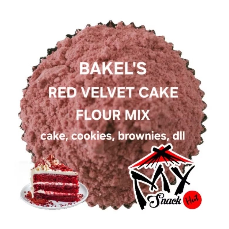 

BAKELS RED VELVET CAKE 500GR PREMIX PREMIK TEPUNG INSTAN COOKIES BROWNIES CUPCAKE MERAH FLOUR HALAL