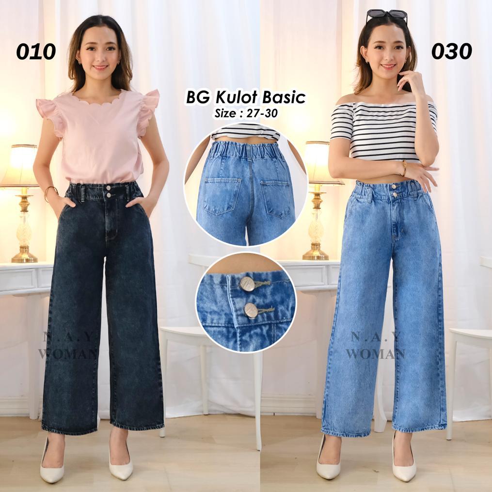 Celana Jean levis Kulot Wanita Pinggang Karet Model Terbaru