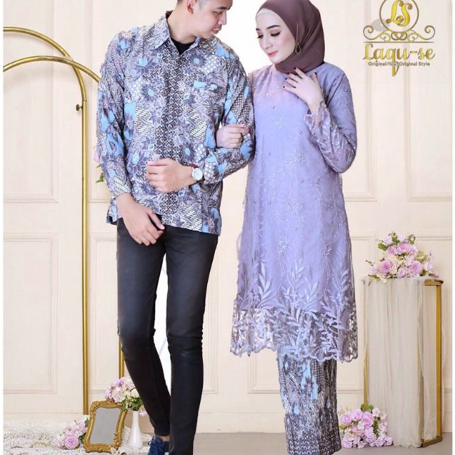 Hot Couple Kebaya Tunik Tulle Modern  Kebaya Couple  Kebaya Modern  Baju Kebaya Modern  Kebaya Tunik