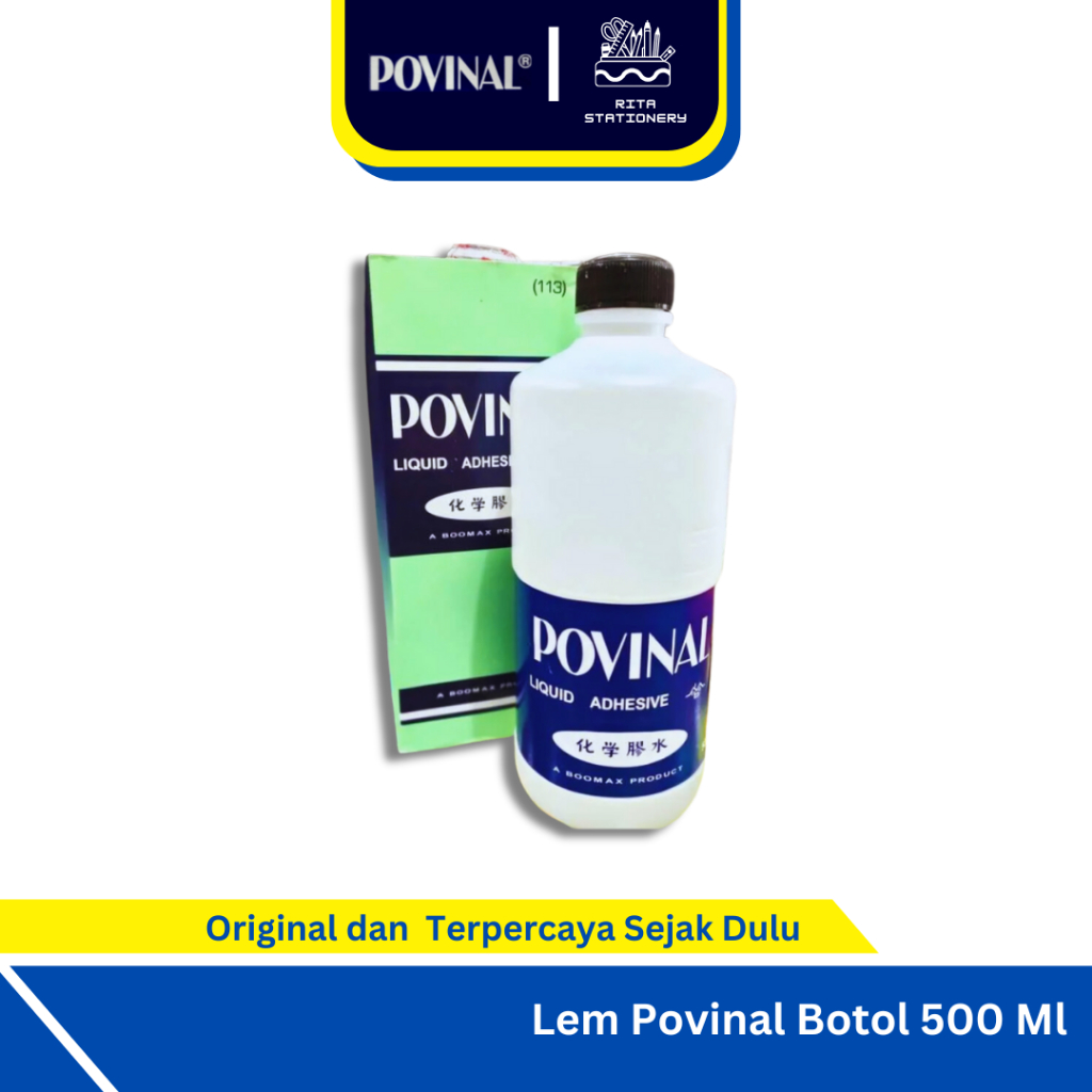 

Povinal Lem Cair perekat kertas slime liquid Glue Refill 113 Jumbo Besar 500ml