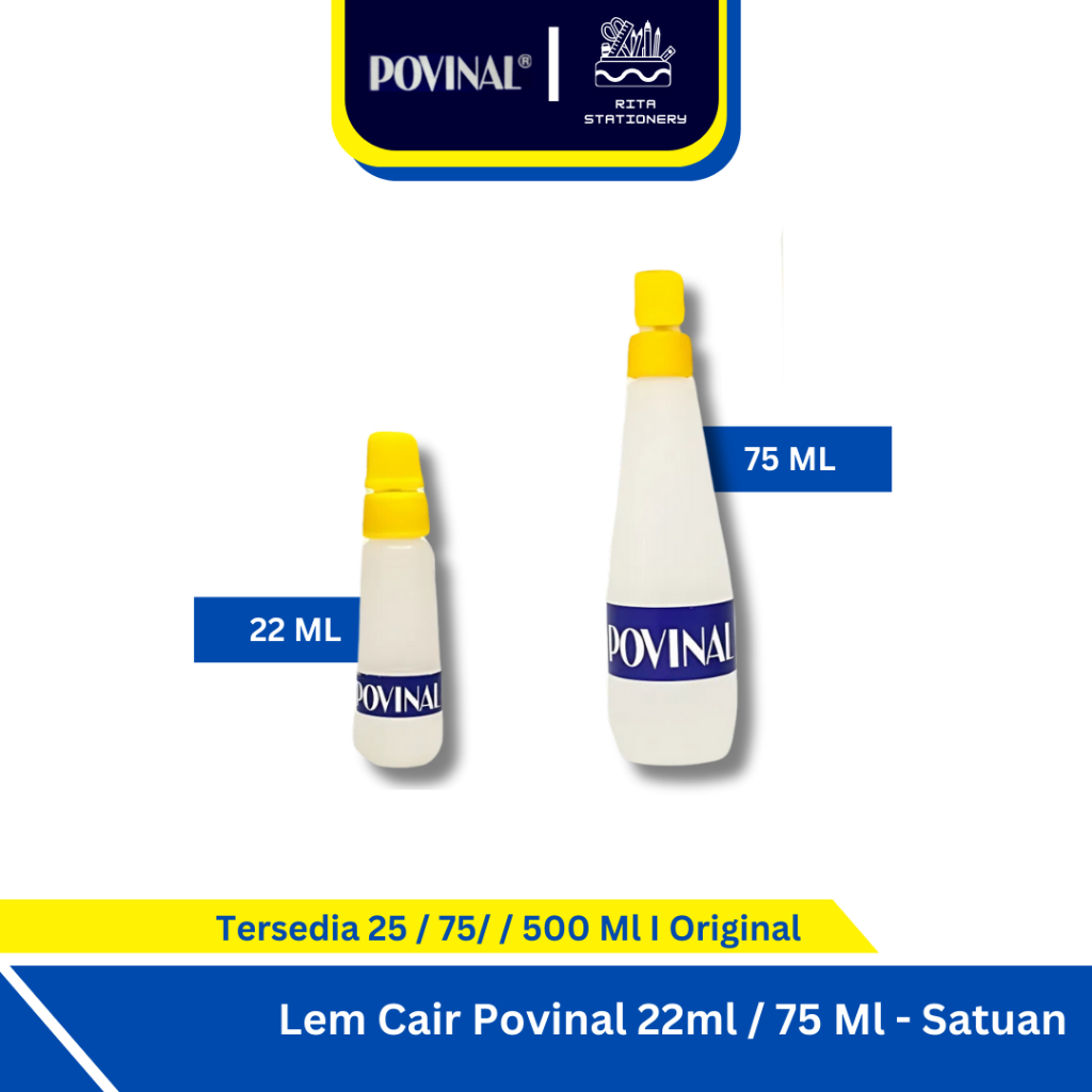 

Povinal Lem Cair Kertas Kecil / Besar Liquid Glue Bahan Slime - 111 / 112 Satuan