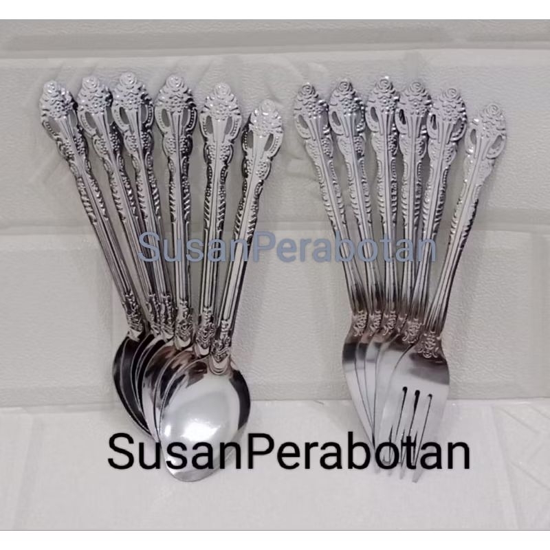 Promo6 Pcs/10 Varian/Sendok Makan/Garpu Makan/Sendok Tebal/Sendok Bunga/Sendok Wayang/Sendok Bintang