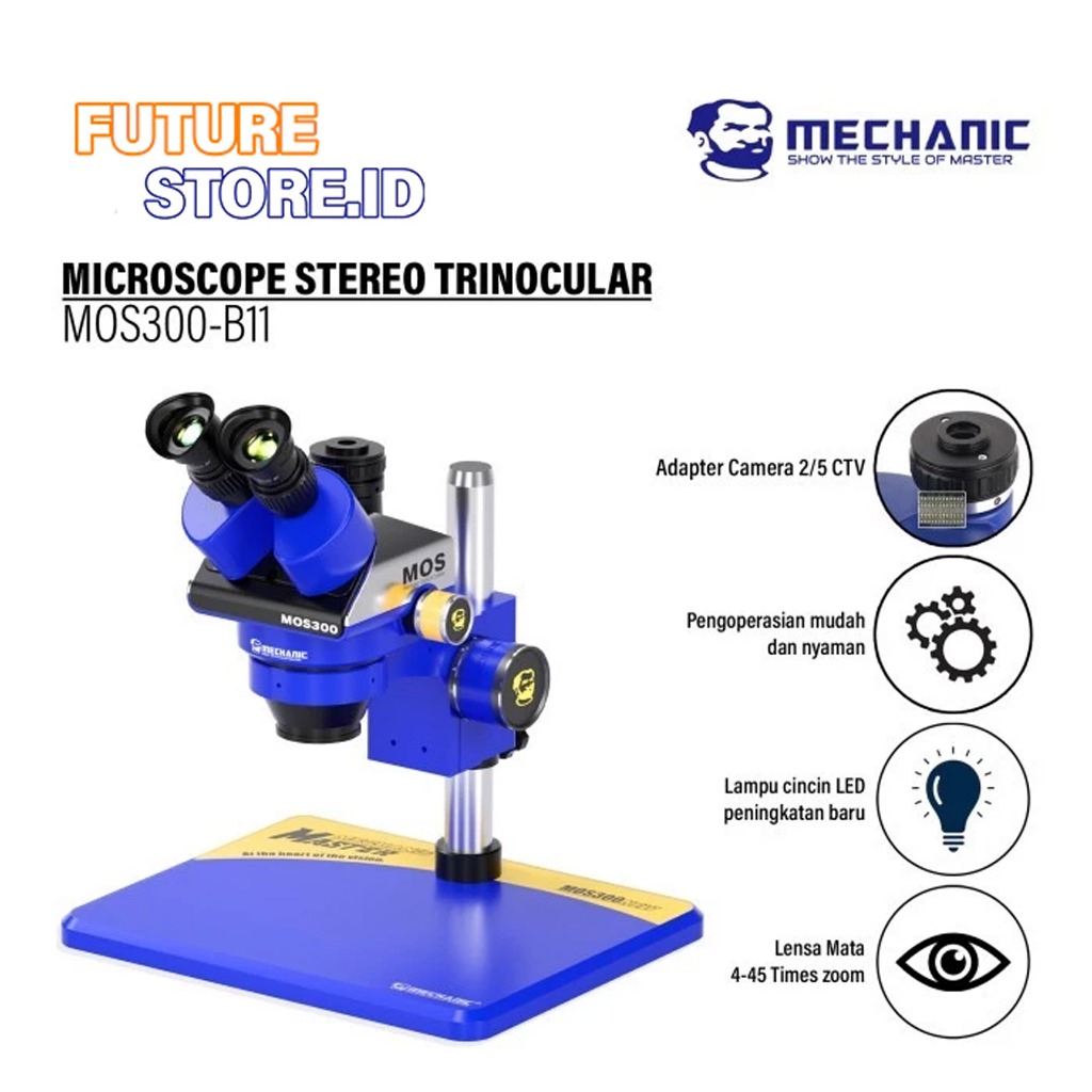 MECHANIC MOS300-B11 Microscope Stereo Trinocular - Mikroskop Original