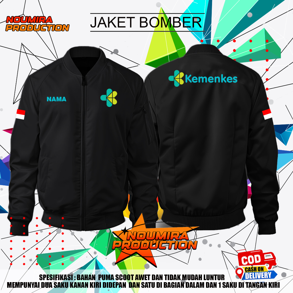 JAKET KEMENKES KEMENTERIAN KESEHATAN - JAKET BOMBER KEMENKES -- JAKET PARASUT PRIA ANTI AIR