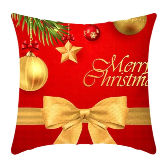 Sarung Bantal Sofa Peach Skin 45x45 Dekorasi Natal Motif Christmas