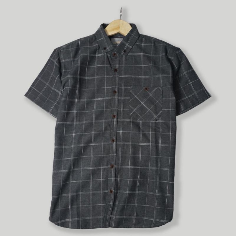 Kemeja Pria Lengan Pendek Premium | Baju Kemeja Flanel Cowok Motif Kotak Kotak