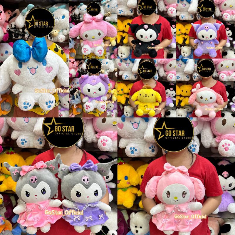 Boneka Sanrio Kuromi Cinnamoroll Pompompurin My Melody Plush Toy Soft Premium Dkk Pita Character