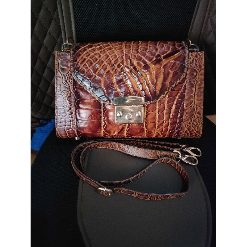 tas selmpang wanita kulit buaya asli