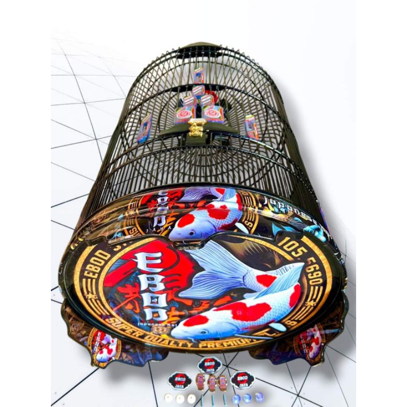 KANDANG SANGKAR MURAI EBOD JAYA PVC NEW DECAL KOI