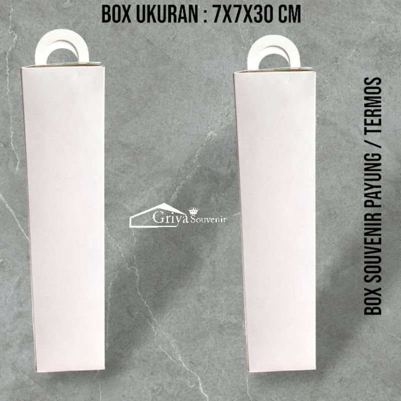 

box souvenir payung / termos ukuran 7x7x30 cm ( min order 50 pcs )