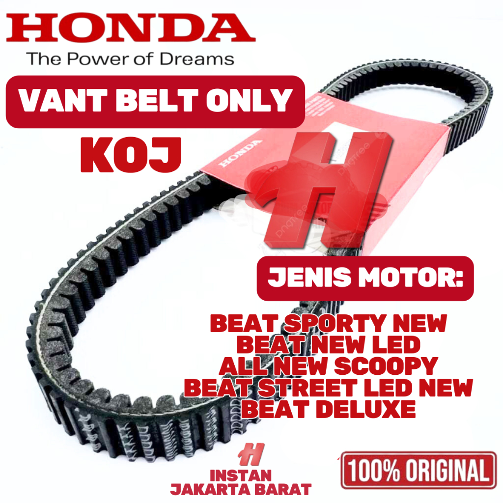 ORIGINAL GRANSI VANBELT ONLY V-BELT ORIGINAL KODE KOJ HONDA BEAT DELUXE, BEAT LED NEW, BEAT STREET.