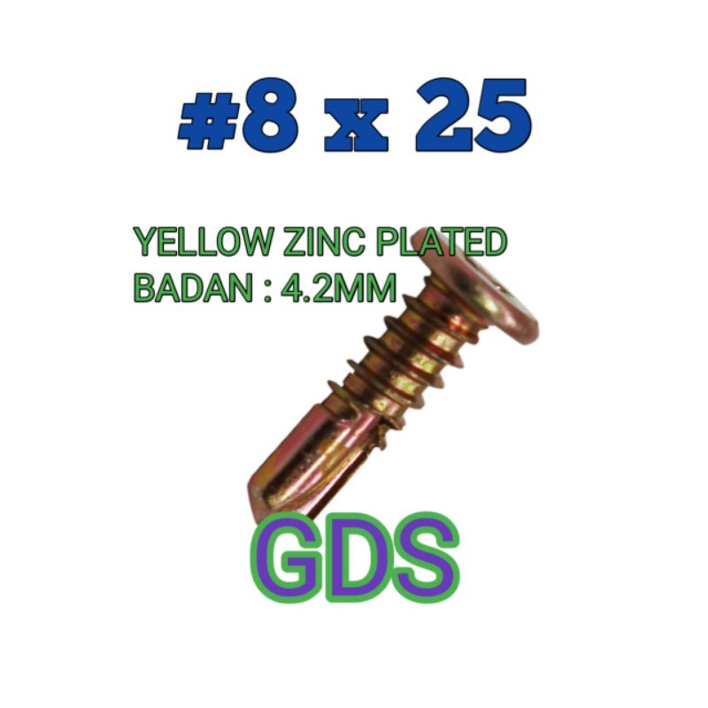 #8 x 25 Sekrup Roofing Wafer Head SDS / Sekrup Wafer Head