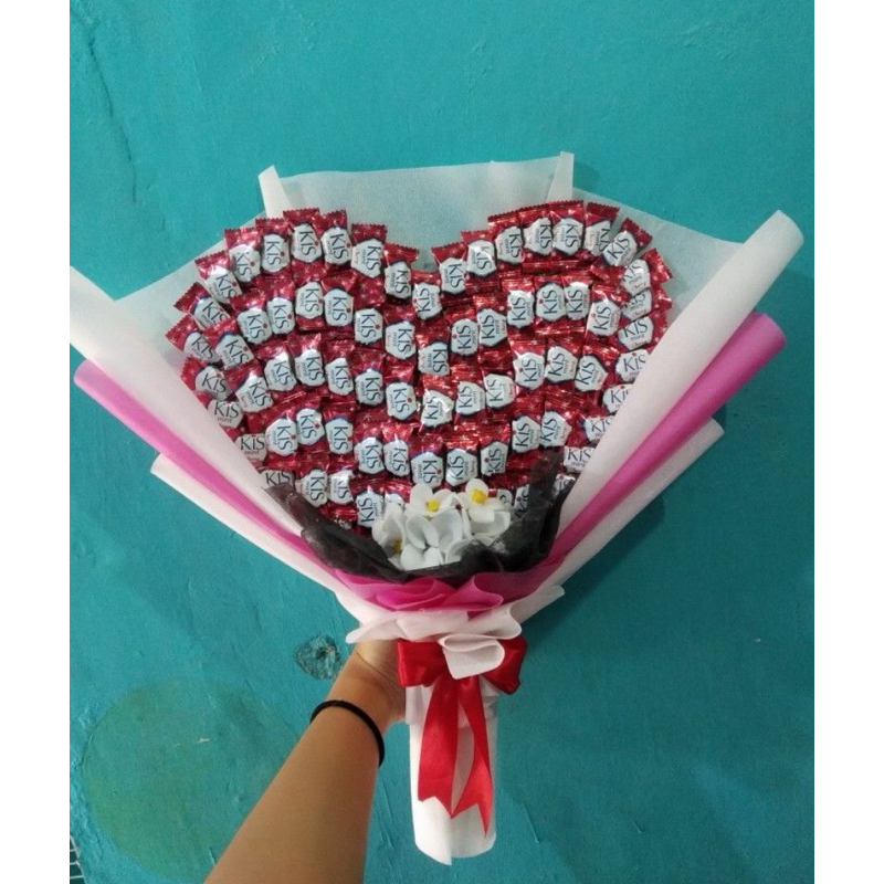 

Buket permen love cantik