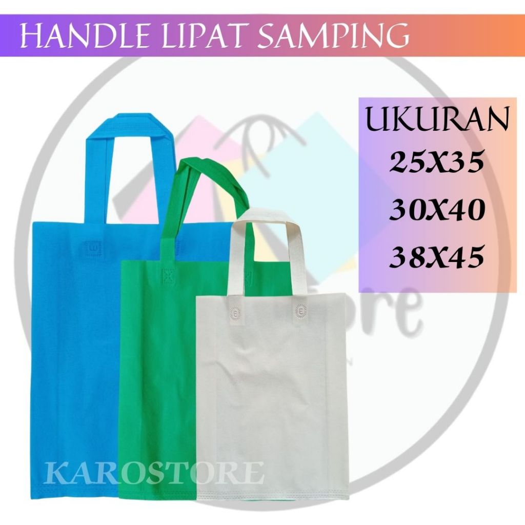 

Handle Lipat Samping Isi 12pcs ( 3 Ukuran ) Tas Goodiebag Tas Sovenir Tas Spundbond