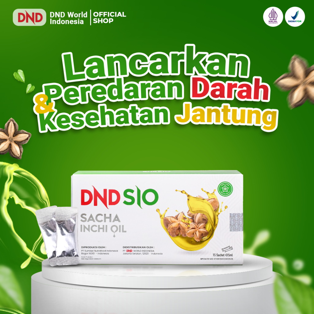 DND SIO - Sacha Inchi Oil 75ml - Original - Solusi Menjaga Jantung & Sirkulasi Darah - 15 Sachet