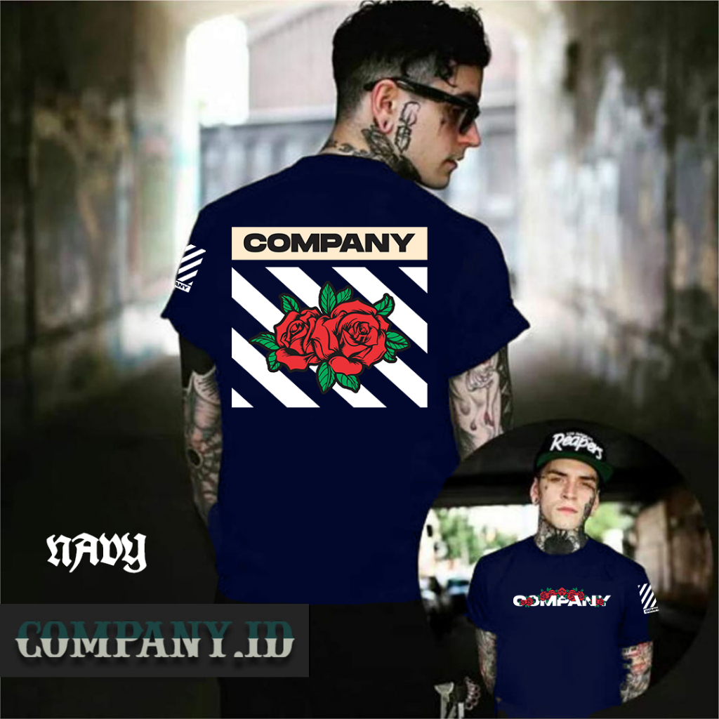 Kaoscompany.id Kaos Distro Pria Keren Ori Simpel Tshirt Cowok Cewek Terbaru Gambar Bunga Mawar Compa