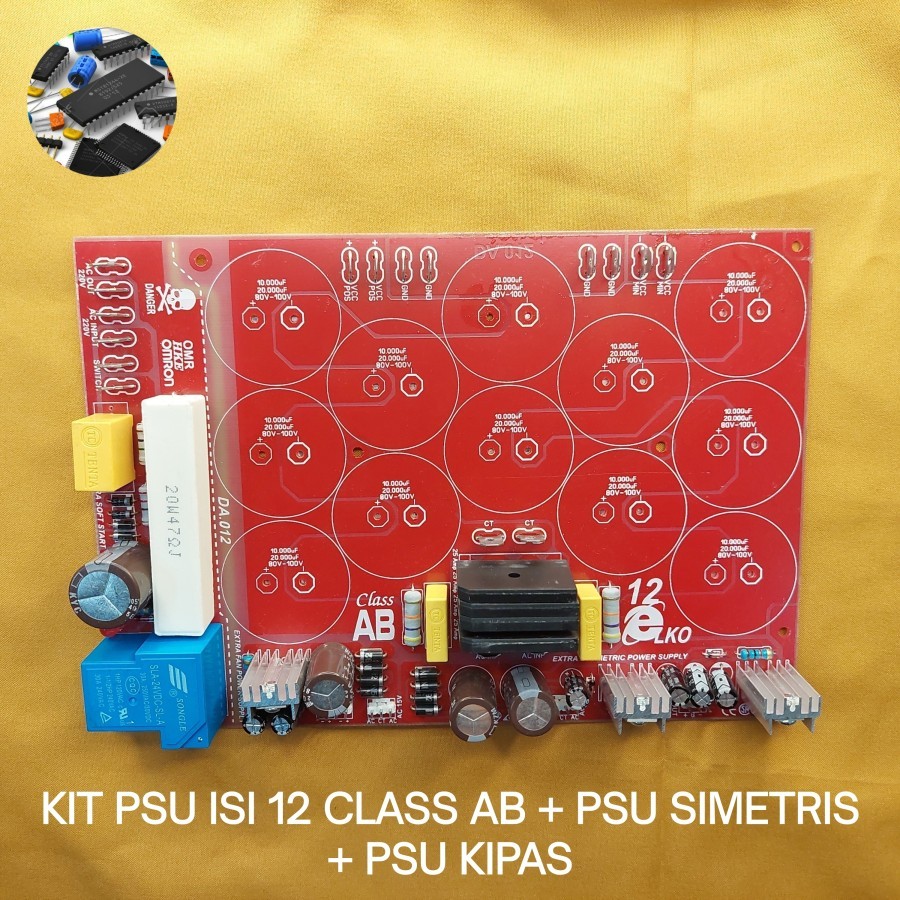 Kit PSU isi 12 elko psu 12 elko class AB + psu simetris + psu kipas