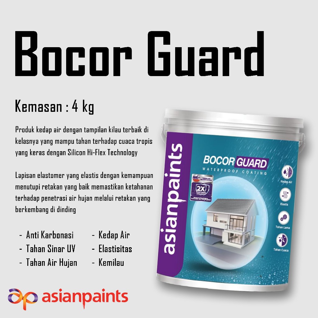 ASIAN PAINTS - BOCOR GUARD 4KG/ CAT ANTI BOCOR/ PELINDUNG DINDING/ ANTI BOCOR