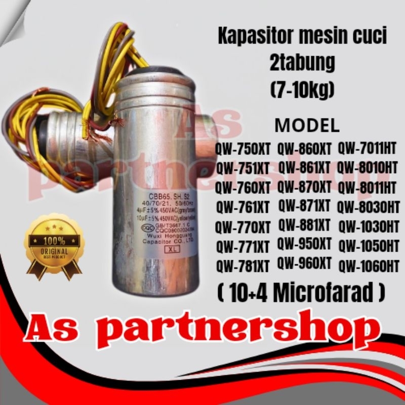 kapasitor mesin cuci aqua 2tabung original 100%