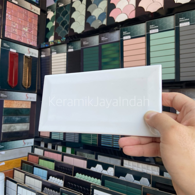 KERAMIK 10 x 20 SUBWAY BEVEL LANTAI DINDING DAPUR KITCHEN BACKSPLASH PANTRY KAMAR MANDI CAFE BATU BA