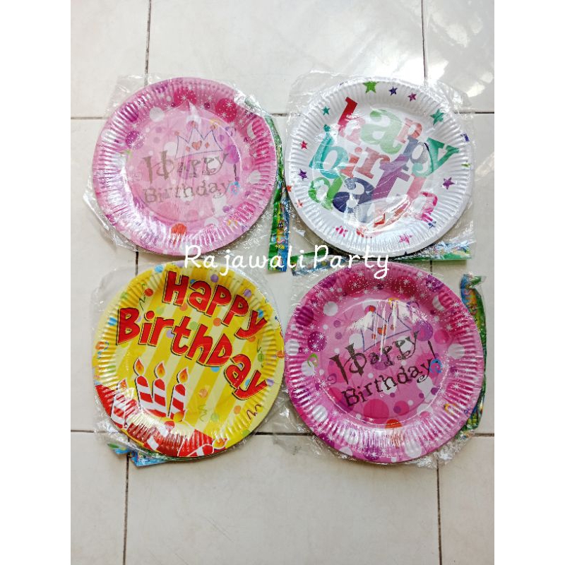 Piring Kertas Besar 9inch HBD 10pcs/Piring Kertas/Piring Kue HBD/Piring Besar Kertas 10pcs