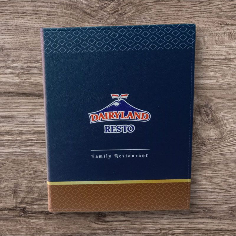 

buku menu resto cafe hotel costume logo print uv