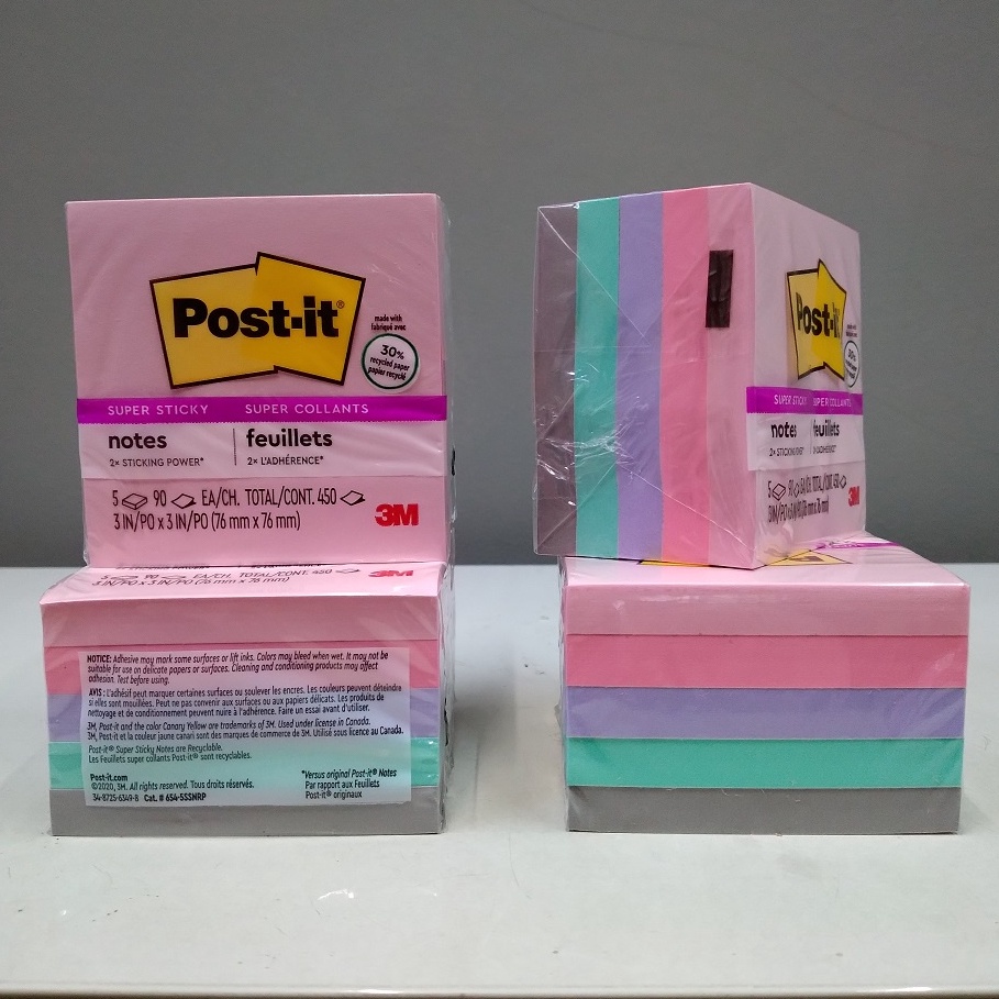 

KODE Q7GFP 3M Post It Super Sticky Notes 6545SSNRP Super Collants 3inch x 3 inch