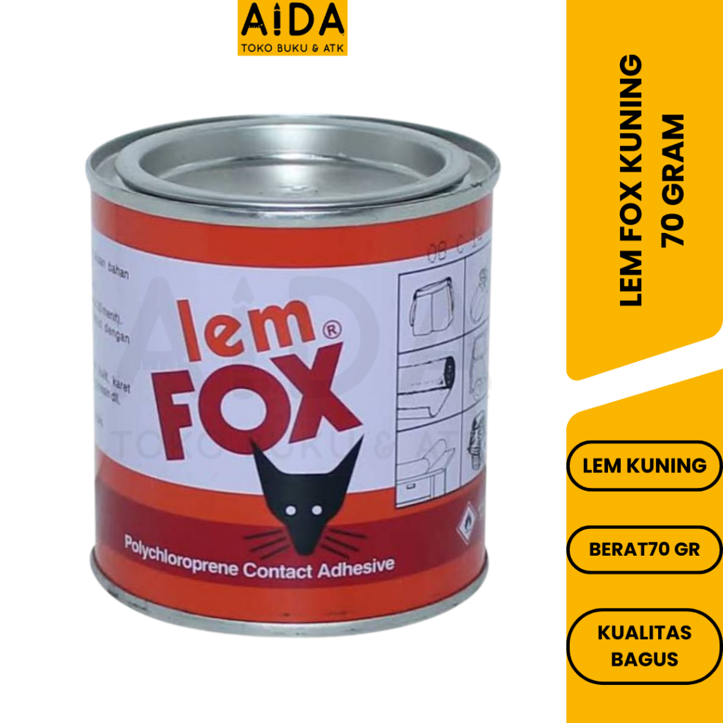 

Lem FOX kuning 70 gram kaleng