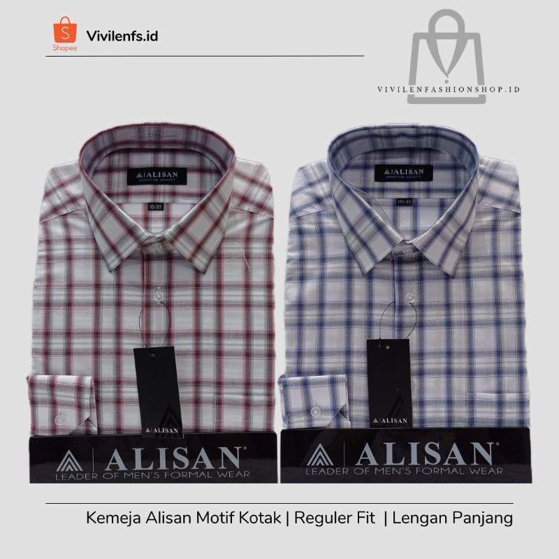 KEMEJ ALISAN 100% ORIGINAL MOTIF KOTAK-KOTAK PANJANG | KEMEJA PRIA | KEMEJA PRIA CASUAL