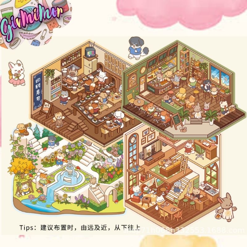 

DIY Premium Storage and Decorating Room 3D STICKER Special Background Cut Mainan Viral Lucu Anak Kreatif