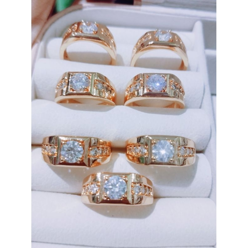 Cincin Pria Mewah Lapis Emas
