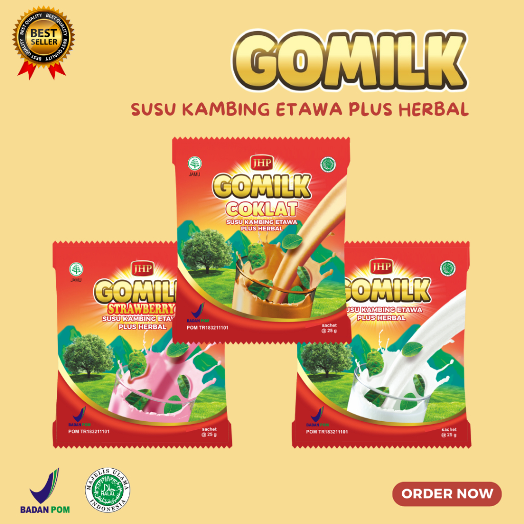 

Gomilk Susu Kambing Etawa plus Herbal Kemasan Saset