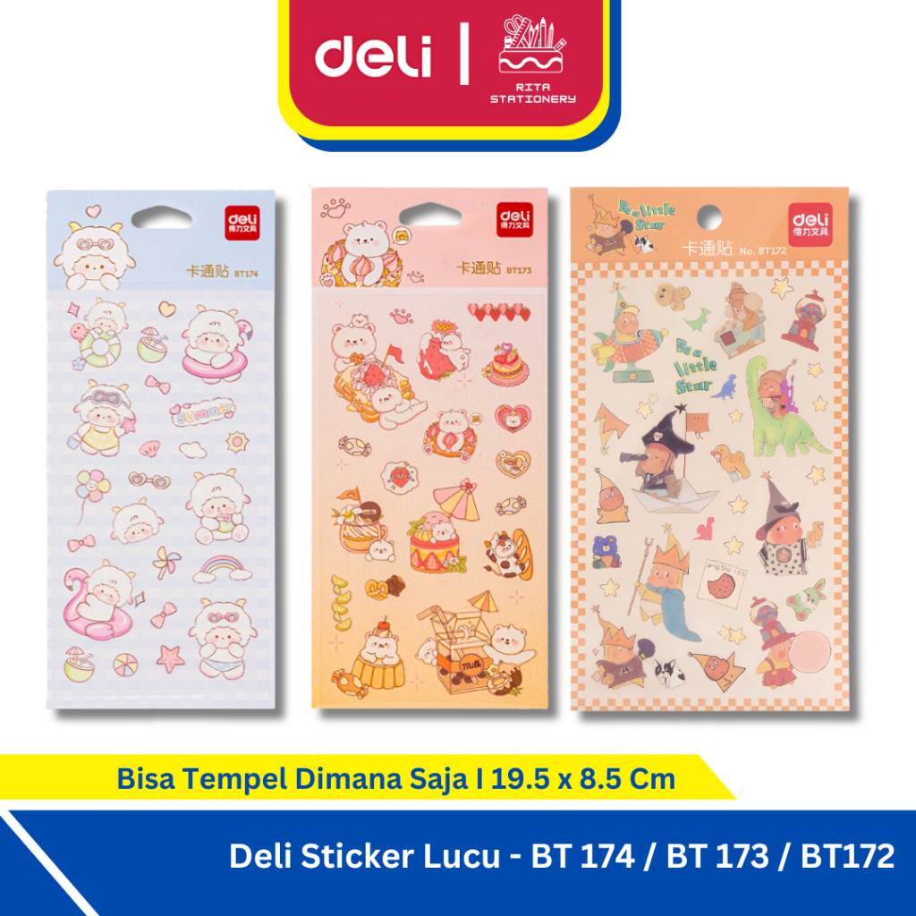 

Deli Sticker Kartun Cute Lucu - BT 174 / BT 173 / BT172