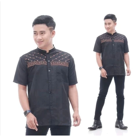 PROMO BAJU KOKO DEWASA LENGAN PENDEK BORDER UKURAN M-XXL