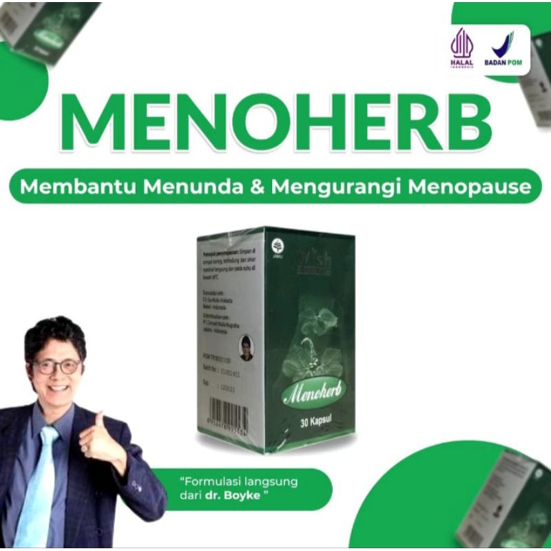 Menoherb Asli Original Suplemen Kesehatan Wanita Mengatasi Gejala Pre Menopause Dr.Boyke Wish Menohe