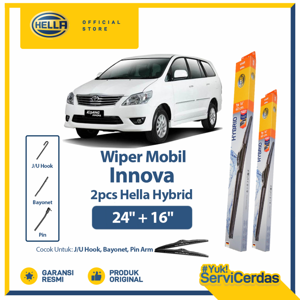 Wiper Mobil TOYOTA Innova 24” + 16” (2pcs) - HELLA Hybrid