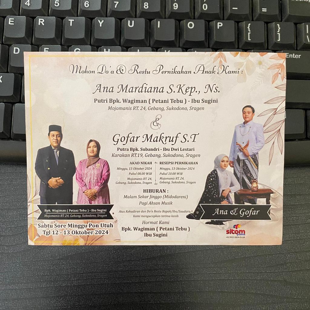 

Kertas Punjungan Undangan Nikah Undangan Pernikahan Undangan Tasyakuran Undangan Khitan Undangan Walimatul 'Ursy Serat Ulem
