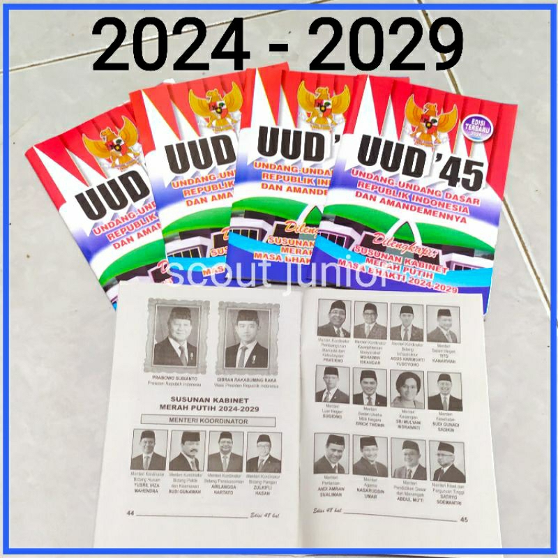 BUKU UUD 45 TERBARU SAMPUL WARNA | KABINET MERAH PUTIH  ( 2024-2029) Bijian