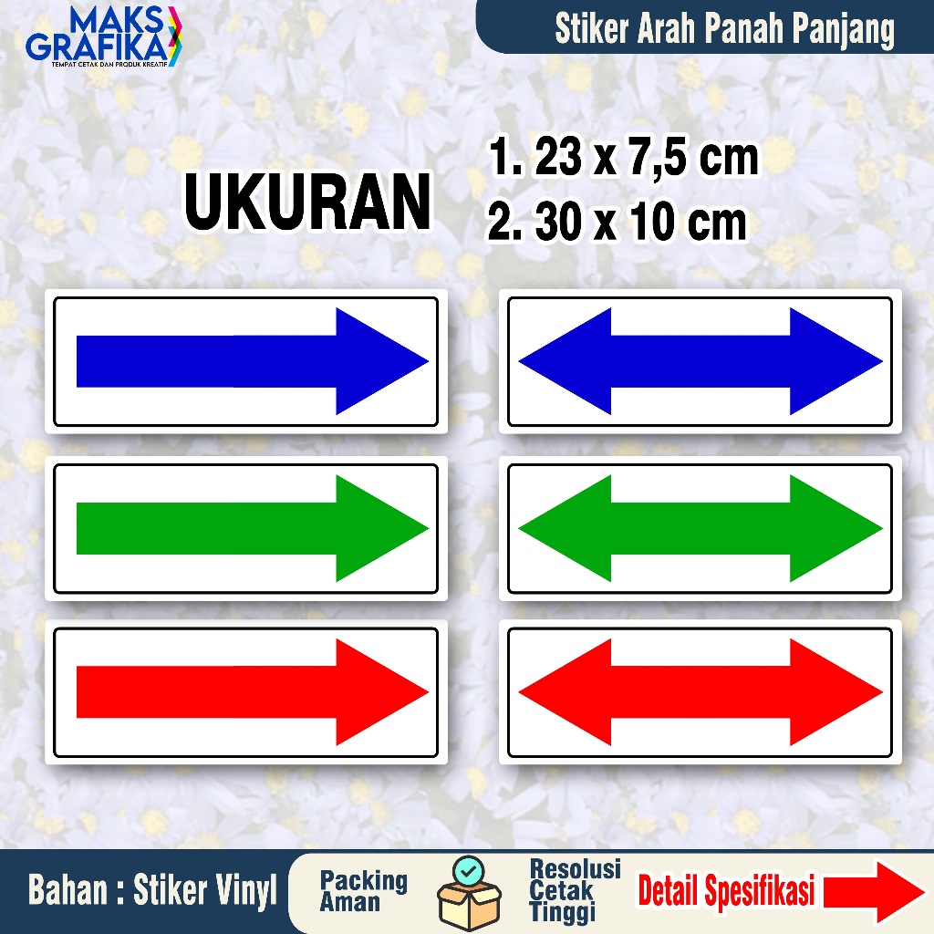 

STIKER ARAH PANAH 3 MACAM WARNA BENTUK PANJANG