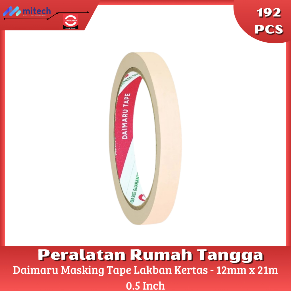 

Daimaru Masking Tape Lakban Kertas 12mm x 21m 0.5 Inch - 192 Pcs